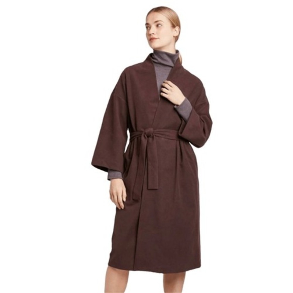Prologue‎ XL Brown Robe Style Open Front Cardigan Duster Coat